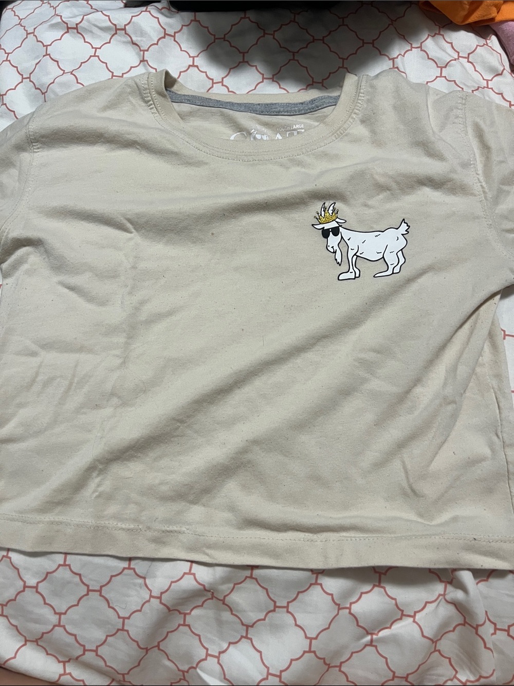 Kids Beige Graphic Goat Short-Sleeve Tee